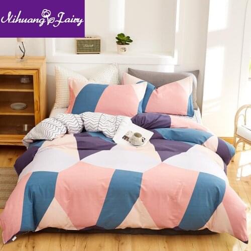 Four-piece cotton set, four-piece cotton set, 100% twill linen and duvet cover, double 1.2/1.8/2.0m bedding