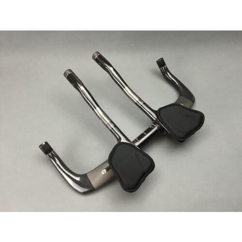 TOSEEK 3K Finish Gloss Carbon Rest Bar + TT Style Handlebar Set Road Bike Handlebar Bike Parts Glossy And Matte 400/420/440mm