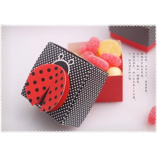 3-D Wing Ladybug Baby Shower Favor Box, Kid Birthday Party Favors And Gifts candy box 20pcs
