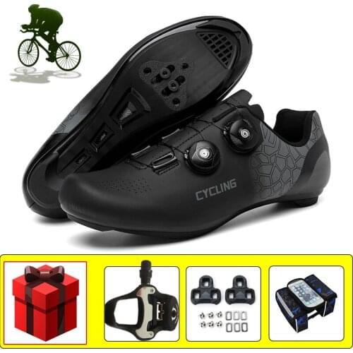 Road Cycling Sneakers Men Women Breathable Self-locking Unisex Bicicleta Triatlon Riding Bicycle Shoes Add Pedals Flat Shoes