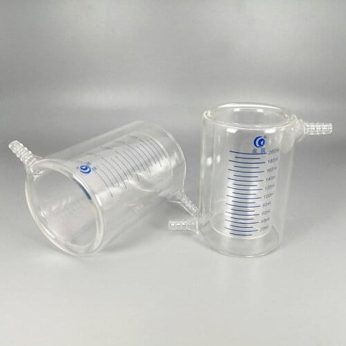1pcs 50ml to 2000ml Laboratory Jacketed Borosilicate Glass Beaker,Double Layer graduated Beaker for Photocatalytic Experiment