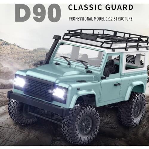 MN-D90 Rock Crawler 1/12 4WD 2.4G Realistic Multicolor Outdoors Off-Road Suv High Speed RC Truck Led Light RTR Suv Toy Funny