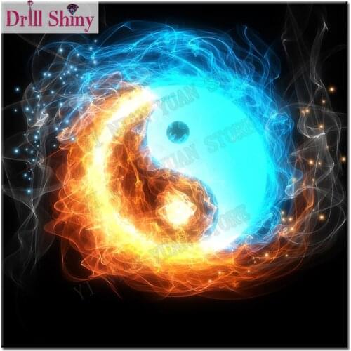 Full Square Drill 5D DIY Diamond Painting Abstract Tai chi mandala disk 3D Embroidery set Cross Stitch kits Mosaic wall art gift