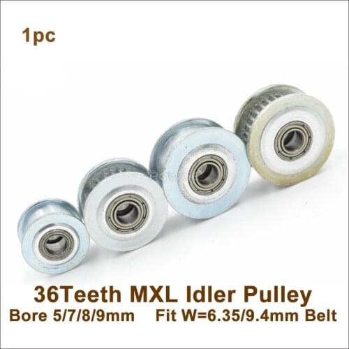 Powge 36 Teeth MXL Idler Pulley Passive Pulley Bore 3/4/5/6mm Fit MXL Timing Belt 36T 36Teeth MXL Tension Pulley 36-MXL