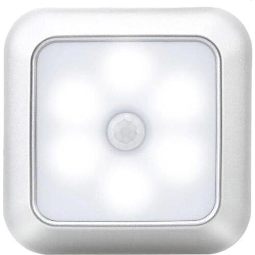1pcs 6led Sensor Night Light Intelligent Sensor Stairs Light For Cabinet Corridor Automatic Switch Closet Battery Power Supply