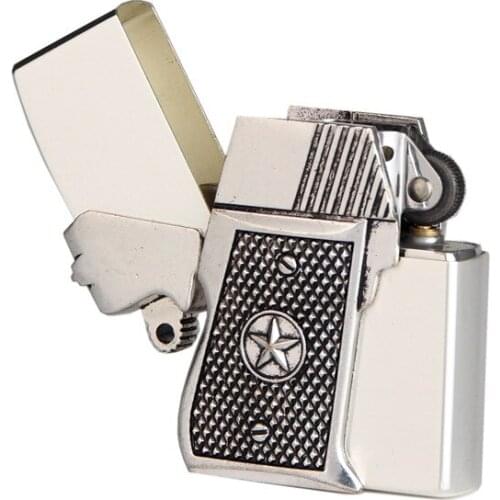 Latest High-grade Metal Kerosene Oil Flint Lighter Men Gift Windproof Portable Fuel Kerosene Cigarette Lighters Travel Smoking