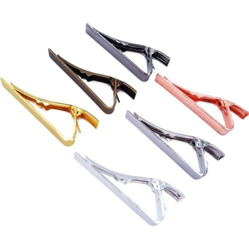 Wholesale 42x5mm Tie Clip Men Necktie Clasp Clamp Pin Bar Tie Clip Blanks DIY Mens Jewelry Accessories TB005