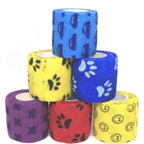 1pc Outdoor Cartoon Non-woven Self-adhesive Elastic Bandage 5CM X 4.5M Camouflage Waterproof Multi-functional Bandage