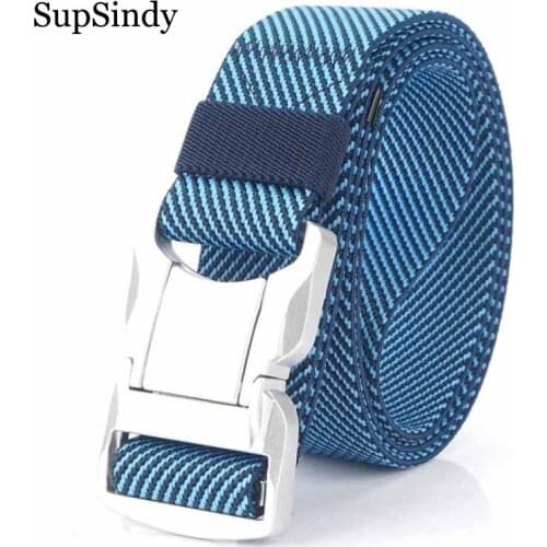 SupSindy Military Army Combat Men Stretch elastic nylon Tactical belt Aluminum alloy buckle Canvas Training Waistband male strap