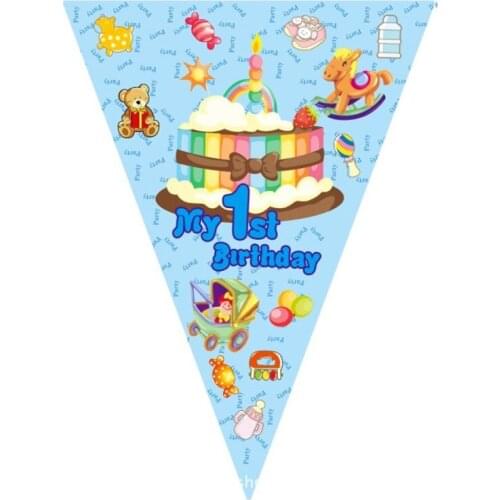 Happy Birthday Baby Birthday Party Banner Shape Birthday Party Decor Pennant Cartoon Supplies Happy Birthday Baby Decoracion
