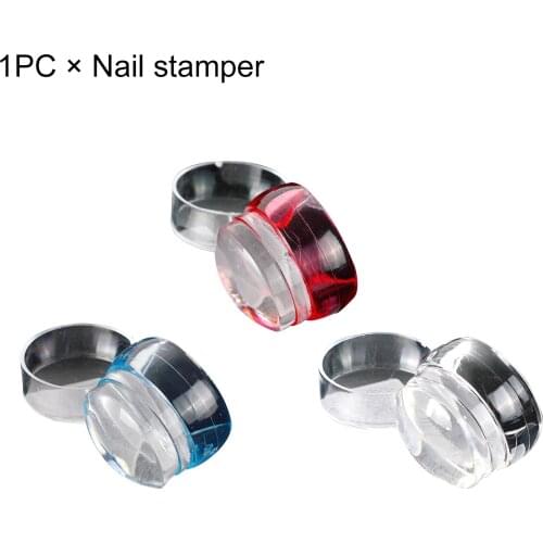 Art Beginner Home 2 Pattern Template Silicone Nail Stamper Durable DIY With Lid Professional Manicure Tool Easy Clean Salon