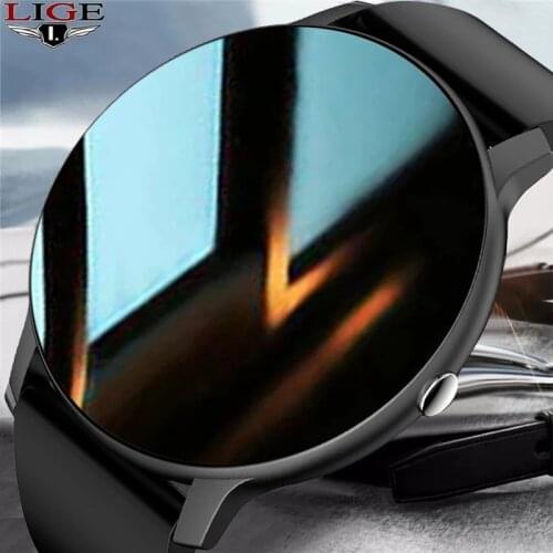 LIGE 2021 New Smart Watch Men Full Touch Screen Sport Fitness Watch IP67 Waterproof Bluetooth For Android ios smartwatch Men+box