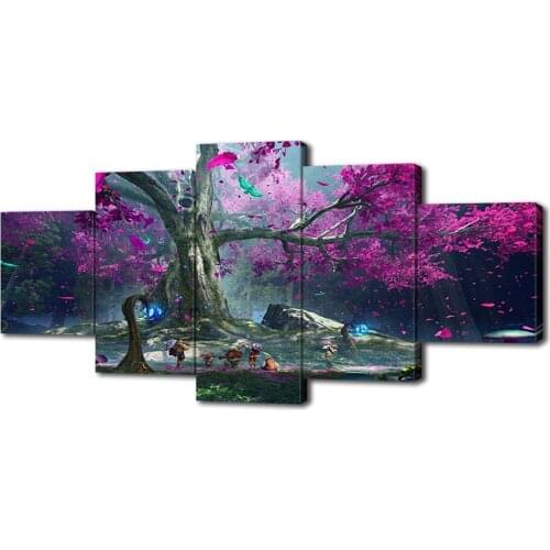 Modern Canvas Painting Teldrassil Wide Posters and Prints Wall Art Picture for Living Room Home Decor with Frame