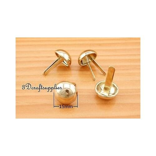 Purse feet bag feet handbag feet metal feet dome 30 pcs 15 mm light gold CK65