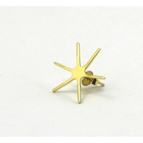 Solid 925 Silver Claw Prong Raw Stone Stud Earring Blanks 6 Prongs Setting DIY Jewelry Blanks Jewellery Supplies Gold Color