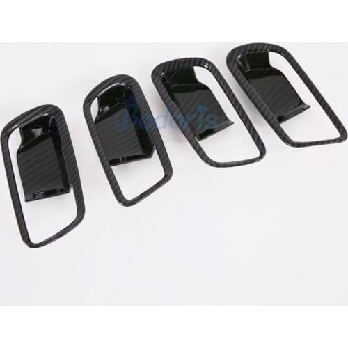 Carbon Fiber Color Interior Door Handle Bowl Garnish Moulding Trim Strips Stikcer For Toyota Prius 2019 2020 Accessories