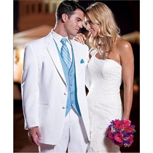 High Quality Mens Suits Groom Tuxedos Groomsmen Wedding Party Dinner Best Man Suits Blazer (Jacket+Pants+Vest+Tie) NO:955