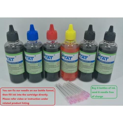 YOTAT 6pcs*100ml Dye ink for Canon PGI-470 CLI-471 PGI-570 CLI-571 PGI-670 CLI-671 PGI-450 CLI-451 PGI-550 CLI-551 PGI-650