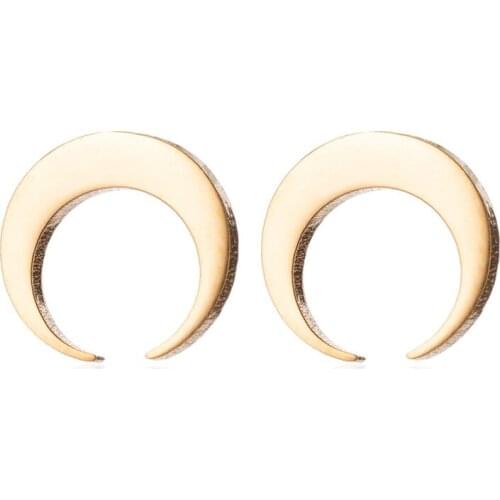 Moon Earrings Women Stainless Steel Stud Earrings 2019 Fahion Jewelry Mini Cute Ear Earring Christmas Gifts Female Ear Studs