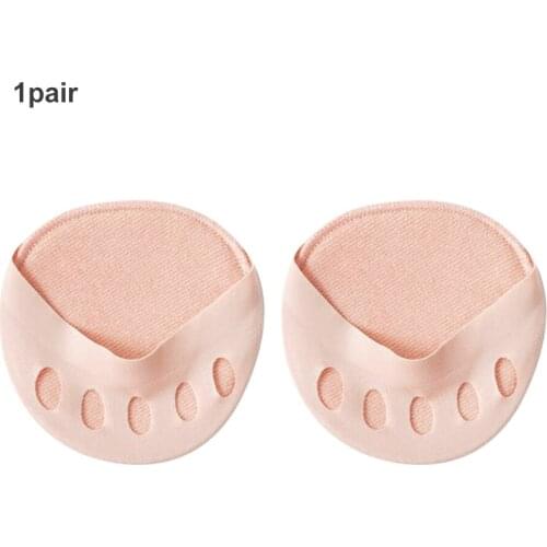 1 Pair Foot Care Breathable Washable Reusable Soft Anti Slip Five Toes For High Heels Forefoot Pad Half Insoles Invisible Nylon