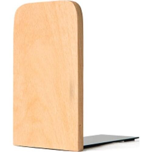 1 Pair Office School Supplies Desk Accessories Organizer Wooden Bookends Smooth Wood Creative Metal Based Decorative Bookends