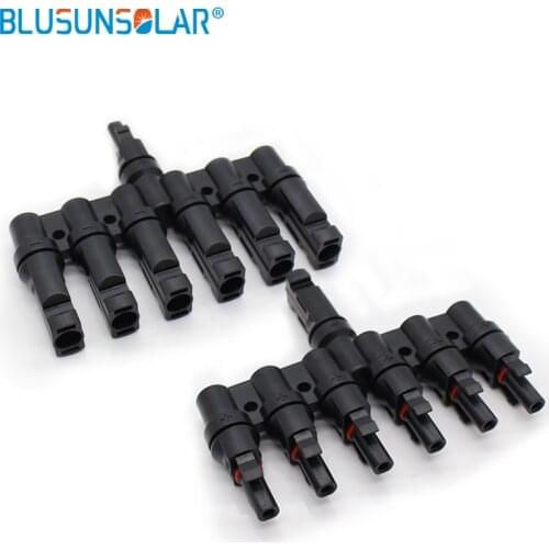 10 pairs lot 5 to 1 T Branch Connectors Cable Coupler Combiner 5 in 1 Solar Panel Parallel Connector Waterproof IP67