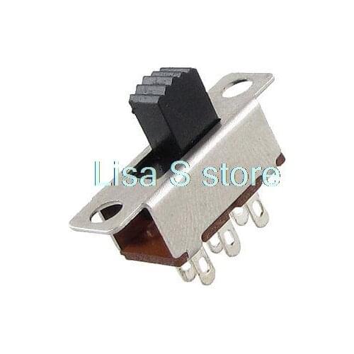 10 x Panel DC 50V 0.5A ON/ON 2 Position DPDT 2P2T Slide Switch 6 Solder Lug Pin