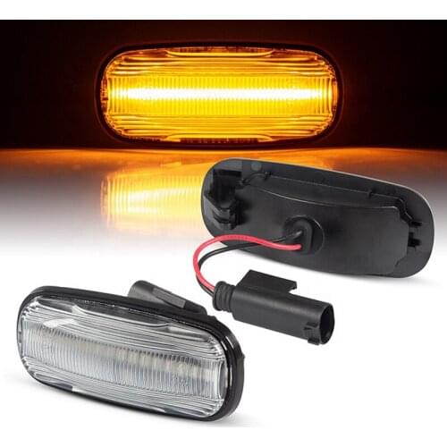 2 Pcs Dynamic Amber LED Side Marker Lamp Turn Signal Light For Land Rover Defender Td5 98-15 Freelander 02-05 Discovery2 99-04