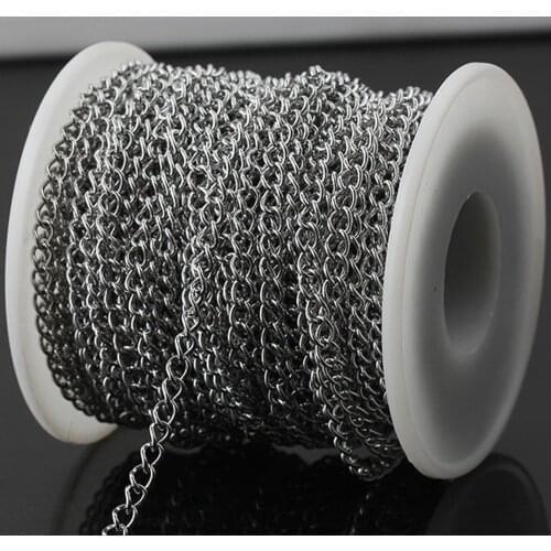 20m/lot 304 titanium steel chain 0.3 mm 0.6 mm 0.8mm stainless steel key chain billboard hanging chain bag chain jewelry chain