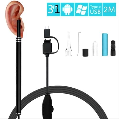 3-in-1 Ear Cleaning Endoscope HD Visual Ear Spoon Multifunctional Earpick With Mini Camera Ear nose Health Care Cleaning Tool