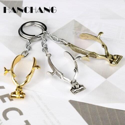 3D Shaver Keychain Barber Shop Hair Dresser Tools Keyholder Shave Razor Keyring Mens Jewelry Key Chain chaveiro