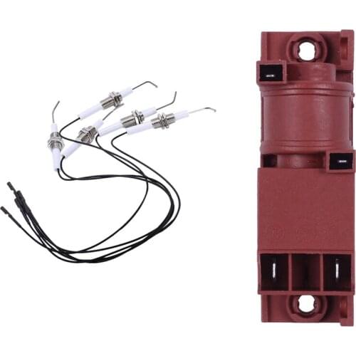 5 Pcs Ignition Part Plug Ceramic Electrode Igniter with Wire & 1 Pcs Ac Pulse Safe Efficient Pulse Igniter