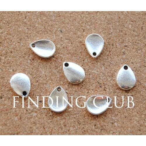 50 pcs DIY Jewelry Accessories Silver Color Teardrop Charms For Jewelry Making 11x8mm A936