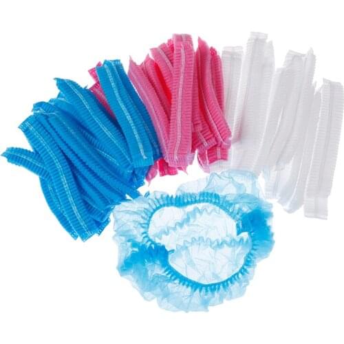 50pcs Disposable Microblading Non Woven Fabric Permanent Makeup Hair Net Caps Sterile Hat For Eyebrow Tattooing Catering Hat