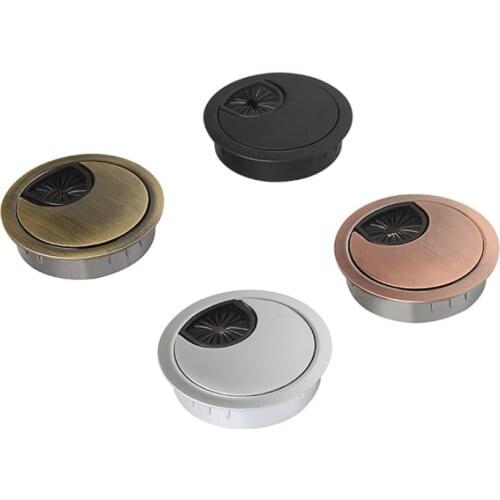 8pcs/Lot Zinc Alloy 50mm Table Cable Hole Cover PC Computer Desk Round Wire Tidy Grommet