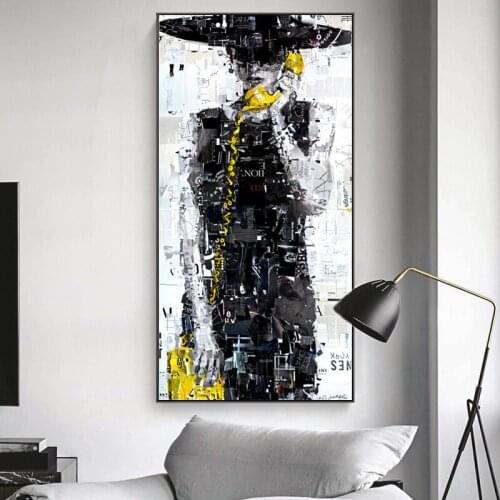 Abstract Portrait Posters and Prints Wall Art Canvas Painting Fragment of Fashion Girl Pictures for Living Room Decor No Frame