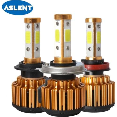 Aslent Car Headlight Mini H7 LED H4 LED Bulb With COB Chip 100W 10000LM 6500K Fog Light 12V/24V Auto H8 H11 9004 9005 9006 Lamps