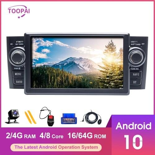 TOOPAI Android 10 For Fiat Grande Punto Linea 2007-2012 Auto Radio GPS Navigation Car Multimedia Player New