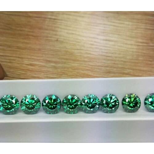 Green Moissanites Diamonds 4 ct 10mm D VVS lab Created GRA Loose Moissanite Gemstone for 2carats Wedding Ring