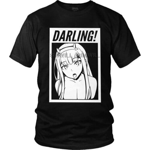 Darling In The Franxx T Shirts Men Short Sleeve 100% Cotton T-shirts zero two Tee Streetwear Tshirt Gift Idea