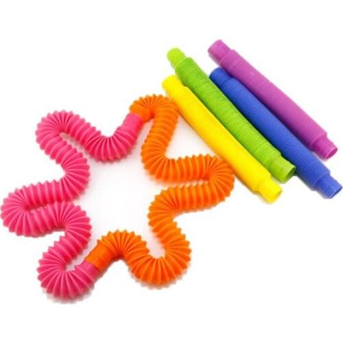 Kids Toys Autism Sensory Tubes Stress Relief Early Development Educational Folding Colorful TubesToy Funny Toys