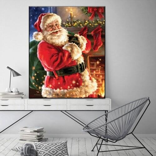 DIY Painting By Numbers For Adult And Children Smiling Santa Claus Picture By Numbers Home Decor Handmade Unique New Year Gift