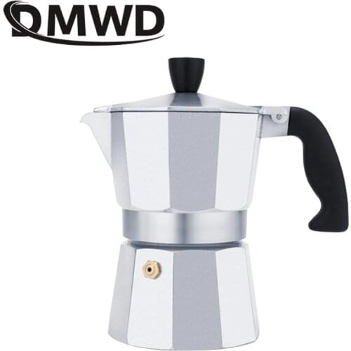 DMWD Aluminum Moka Latte espresso Percolator Stovetop Coffee Maker Pot coffee kettles cafetiere 2/3/6/9 Cups kitchen tools