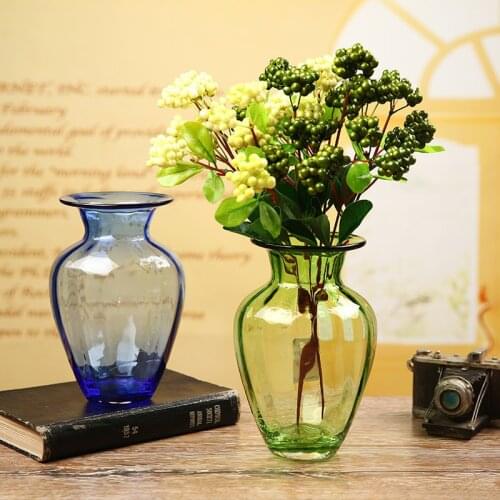 Europe glass vase colorful bottle terrarium glass containers Tabletop Vases decoratives flower pot home wedding decoration