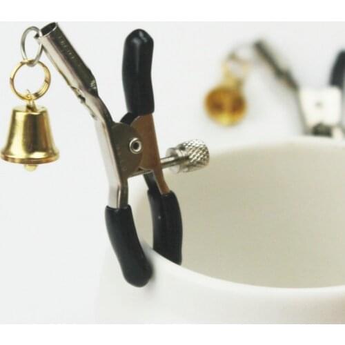Fetish jingle bells Nipple Clamps Long chain tease sensitive nipples adjustable clamps BDSM cosplay game sex toys for couples