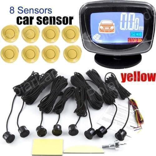 Hot sale 8 sensors Car Parking Sensor Reverse Backup Radar System LCD Display Monitor Car reversing radar 9 colors to choose