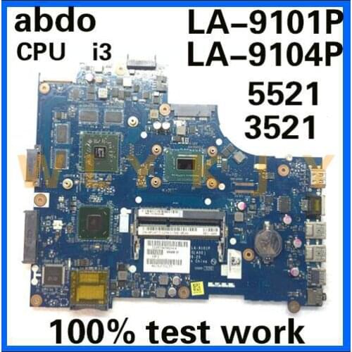 VAW01 LA-9101P for DELL Inspiron 3521 5521 notebook motherboard VAW00 LA-9104P CPU i3 3217U 3227U 100% test work
