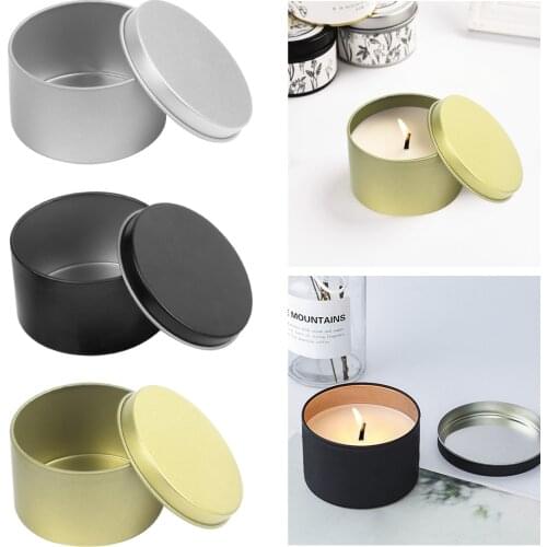 1PC Candle Container Tins Empty Storage Box for DIY Salves Skin Care Beauty Samples Craft Cosmetic Box Round Meta Pot Making Art