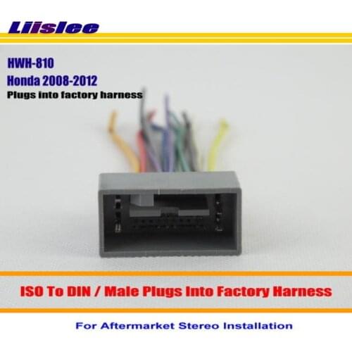 Liislee Wire For Honda Fit Insight Odyssey Pilot/Car Stereo Adapter Connector/Plugs into Factory Harness/Male DIN