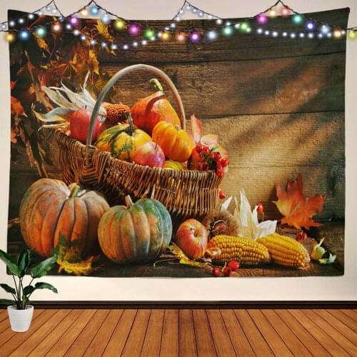 Leaves Rustic Autumn Thanksgiving Autumn Falling Leaves and Pumpkins Large Custom